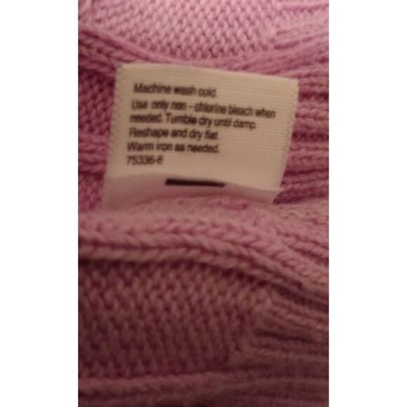 St. John's  Bay Women's Size XL Pink Cable Knit Sweater - Picture 7 of 8
